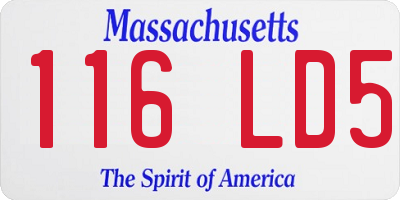 MA license plate 116LD5
