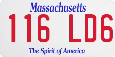 MA license plate 116LD6