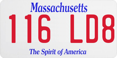 MA license plate 116LD8