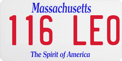 MA license plate 116LE0