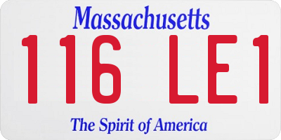 MA license plate 116LE1