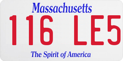 MA license plate 116LE5