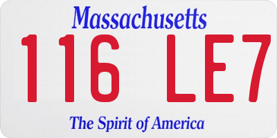 MA license plate 116LE7