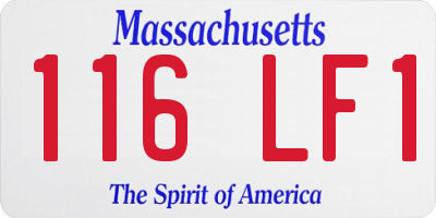 MA license plate 116LF1