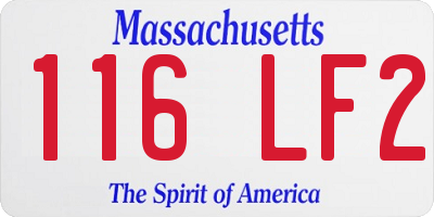 MA license plate 116LF2