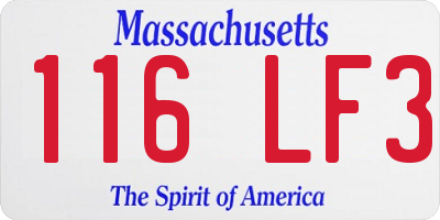 MA license plate 116LF3
