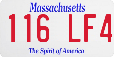 MA license plate 116LF4
