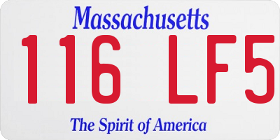 MA license plate 116LF5