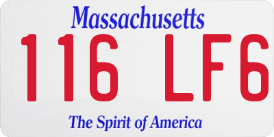 MA license plate 116LF6