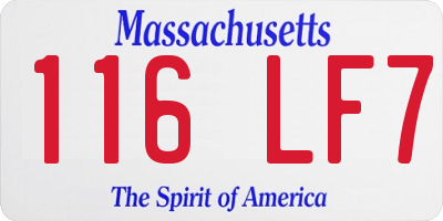 MA license plate 116LF7