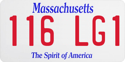 MA license plate 116LG1