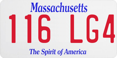 MA license plate 116LG4