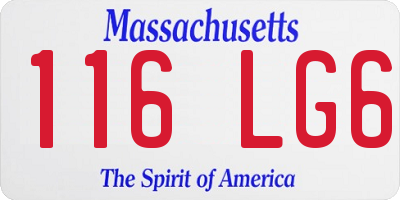MA license plate 116LG6