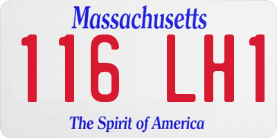 MA license plate 116LH1