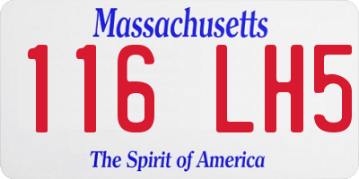 MA license plate 116LH5
