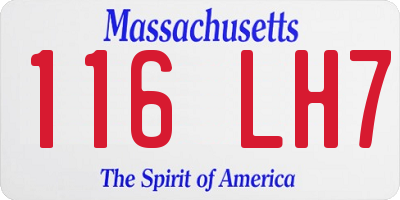 MA license plate 116LH7