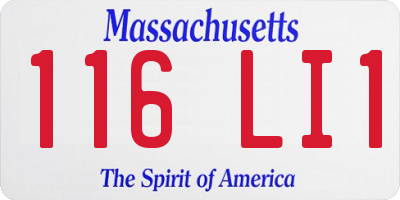 MA license plate 116LI1