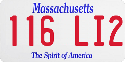 MA license plate 116LI2
