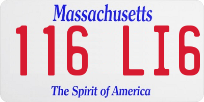 MA license plate 116LI6