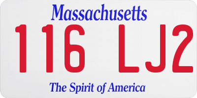 MA license plate 116LJ2