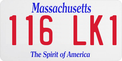 MA license plate 116LK1