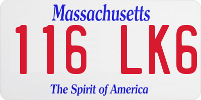 MA license plate 116LK6