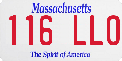 MA license plate 116LL0