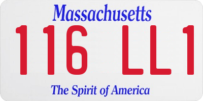 MA license plate 116LL1