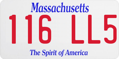 MA license plate 116LL5