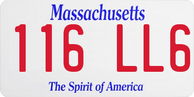 MA license plate 116LL6