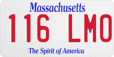 MA license plate 116LM0