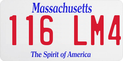 MA license plate 116LM4