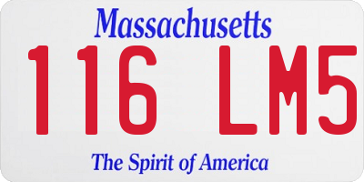 MA license plate 116LM5