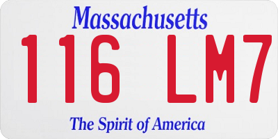 MA license plate 116LM7