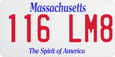 MA license plate 116LM8