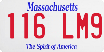 MA license plate 116LM9