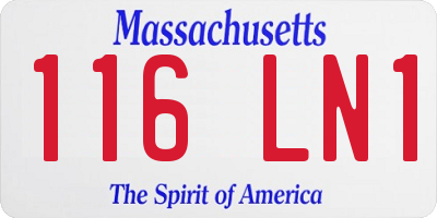 MA license plate 116LN1