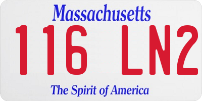 MA license plate 116LN2
