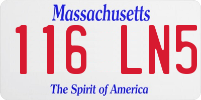 MA license plate 116LN5
