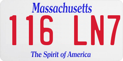 MA license plate 116LN7