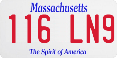 MA license plate 116LN9