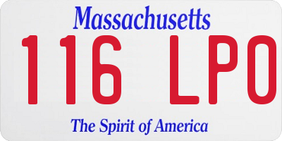 MA license plate 116LP0