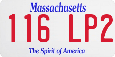 MA license plate 116LP2
