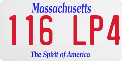 MA license plate 116LP4
