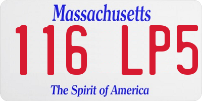 MA license plate 116LP5