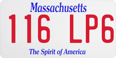MA license plate 116LP6