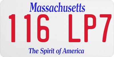 MA license plate 116LP7