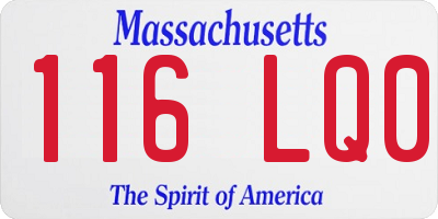 MA license plate 116LQ0