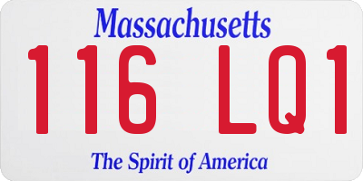 MA license plate 116LQ1
