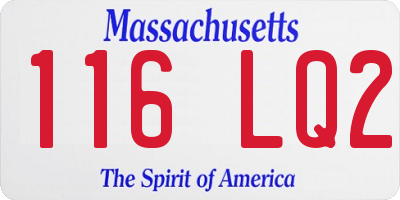 MA license plate 116LQ2